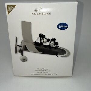2010 Plane Crazy Disney Mickey Minnie Hallmark Keepsake Ornament Special Edition